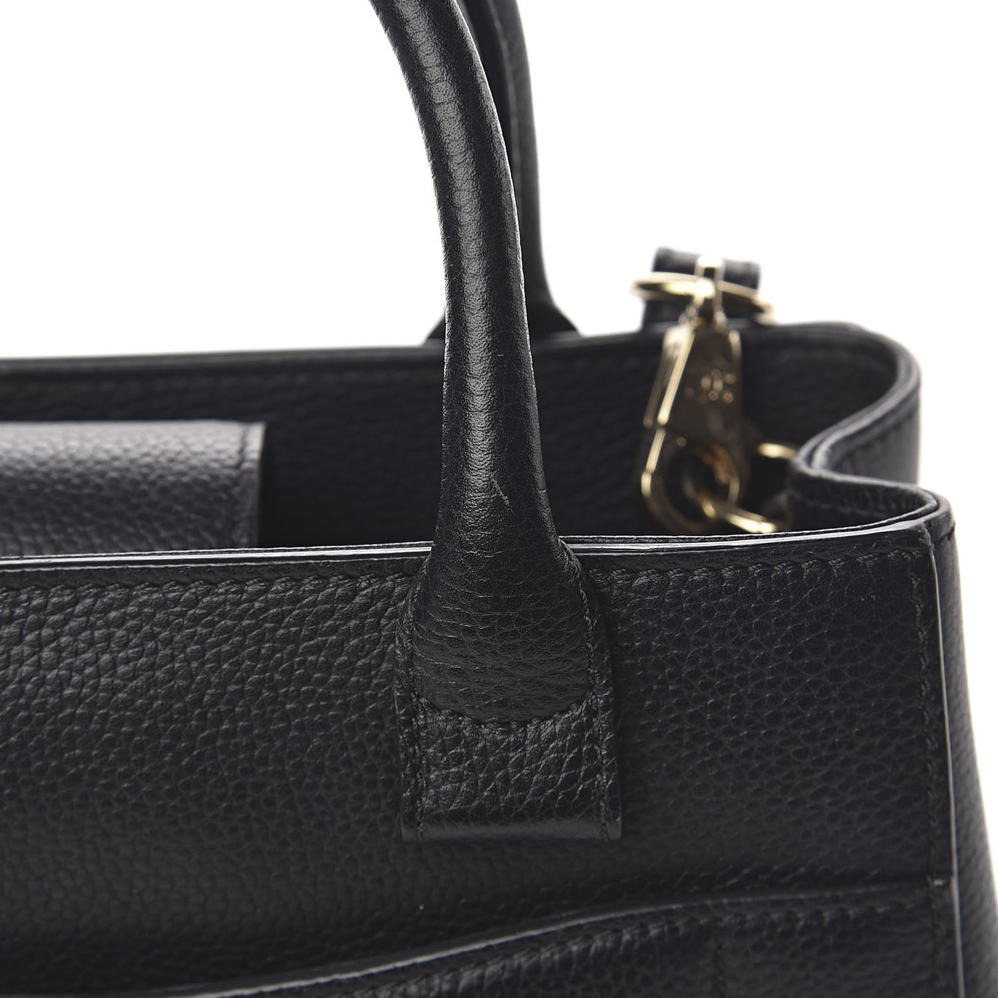 Grained Calfskin Mini Neo Executive Shopper Tote Black