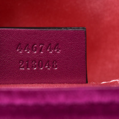 Gucci Velvet Matelasse Embroidered Mini GG Marmont Shoulder Bag Bordeaux 7 of 12
