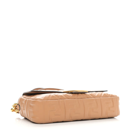Fendi Nappa FF 1974 Embossed Baguette Miele Scuro 4 of 10