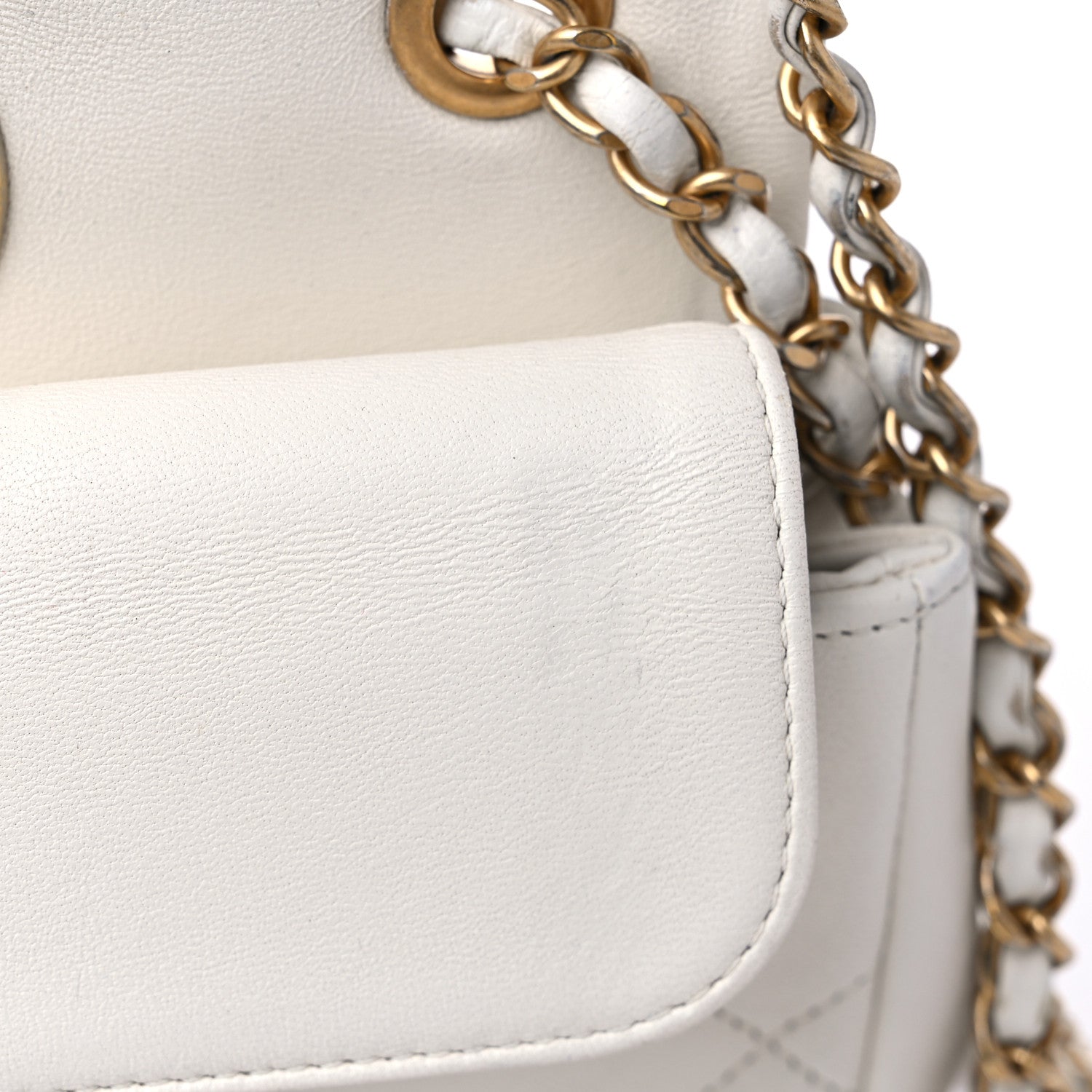 Chanel Lambskin A Real Catch Flap Bag White 12 of 14