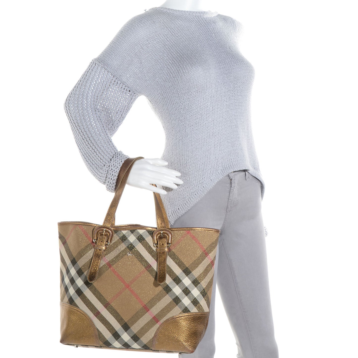 Shimmer Check Byron Tote Gold