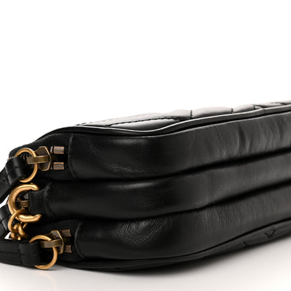 Gucci Calfskin Matelasse Mini GG Marmont Chain Crossbody Bag Black 11 of 16