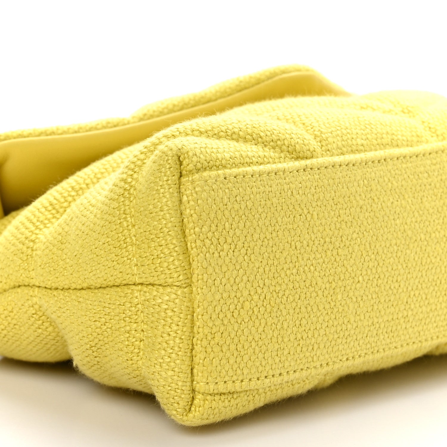 Saint Laurent Canvas Quilted Toy Loulou Puffer Monogram Chain Satchel Jaune Citron 9 of 10