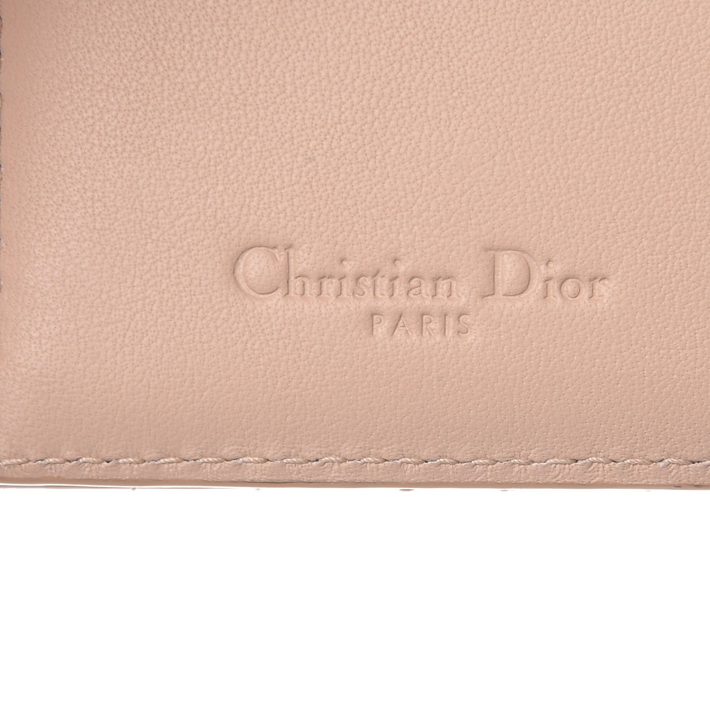 Patent Cannage Lady Dior Eden Wallet Beige