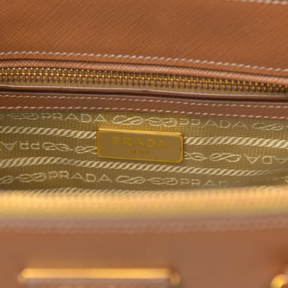 Prada Saffiano Small Galleria Double Zip Tote Caramel 6 of 10