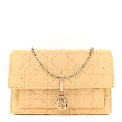 Christian Dior Lambskin Cannage Lady Dior Chain Pouch Latte 1 of 10