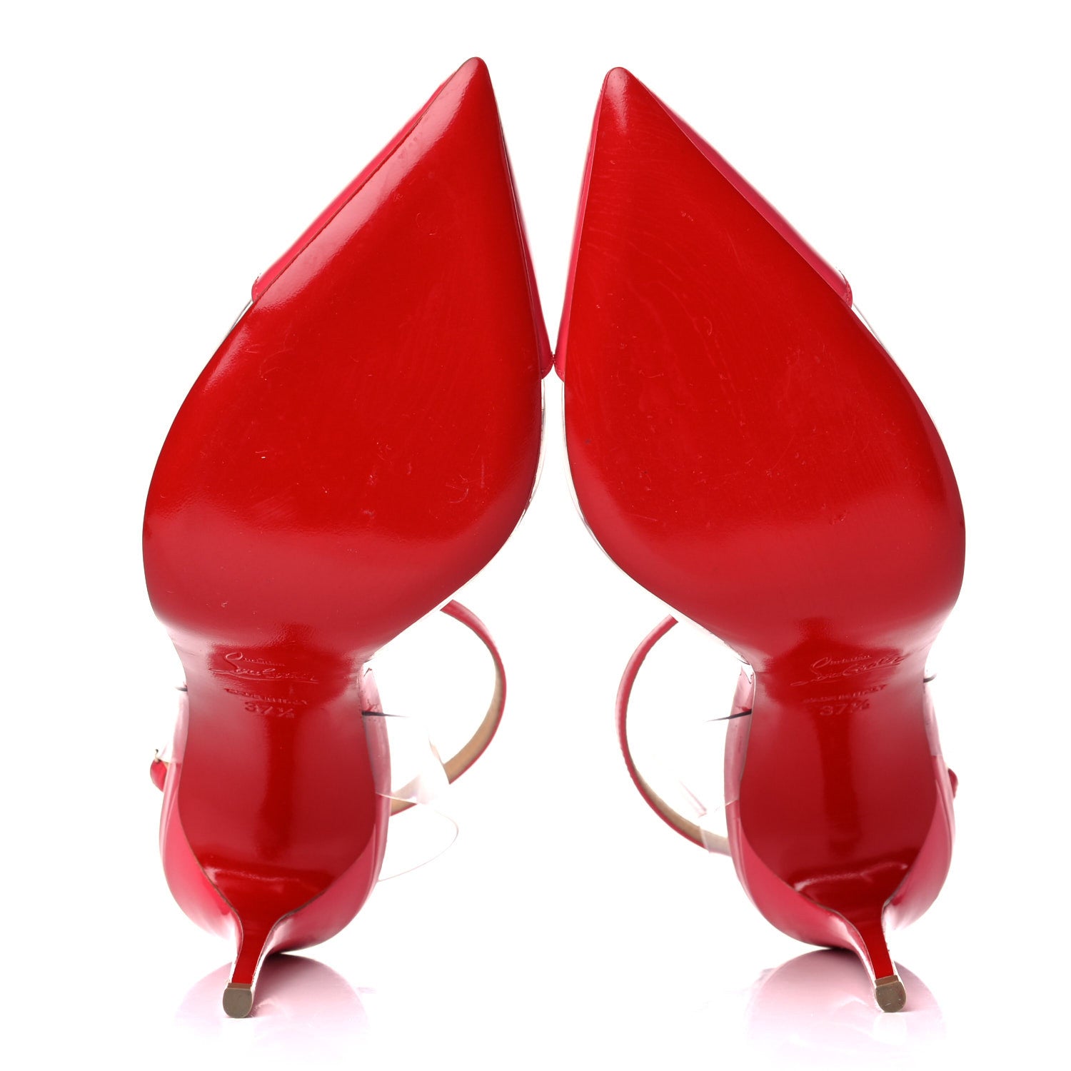 Christian Louboutin Patent PVC Nosy 100 Pumps 37.5 Begonia 5 of 14