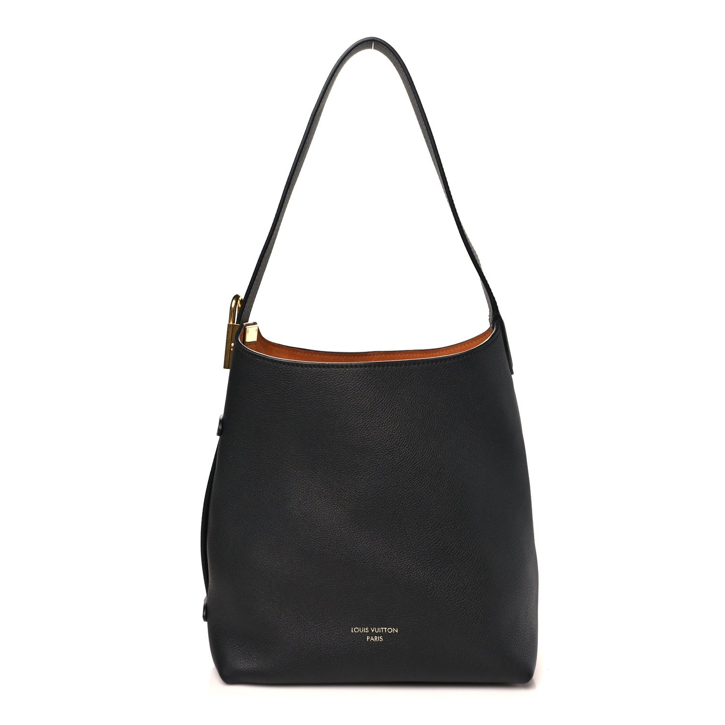 Grained Calfskin Low Key Hobo PM Black
