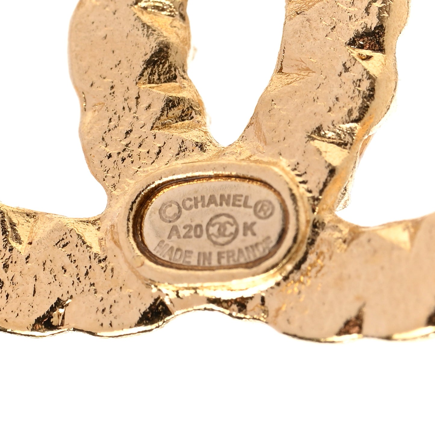 Resin Pearl Crystal CC Earrings Gold Black