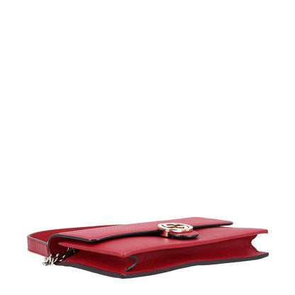 Gucci Dollar Calfskin Interlocking G Chain Wallet Red 4 of 9