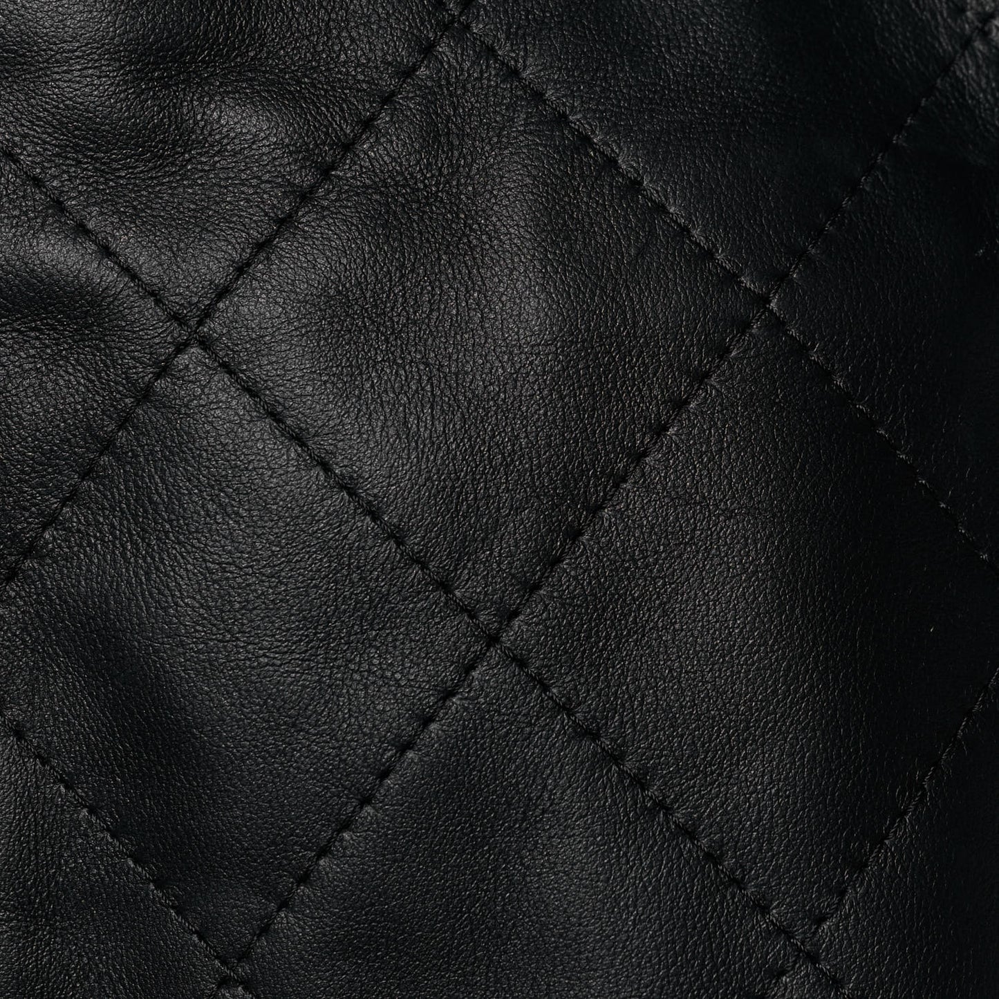Calfskin Quilted Fringe Small Shopping Bag Black