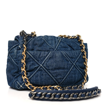 Chanel Denim Quilted Medium Chanel 19 Flap Blue 3 of 10