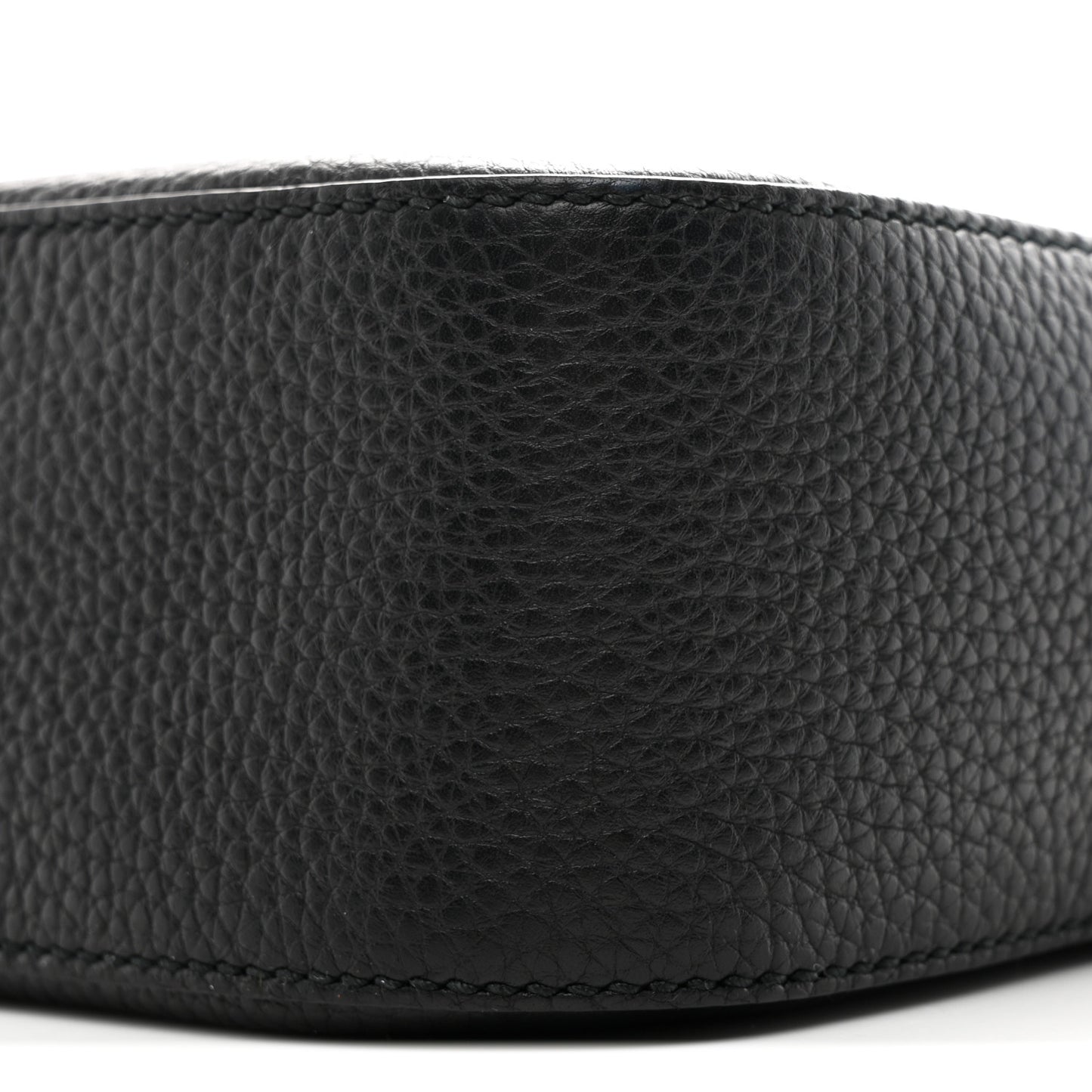 Pebbled Calfskin Studded Small Soho Disco Bag Black