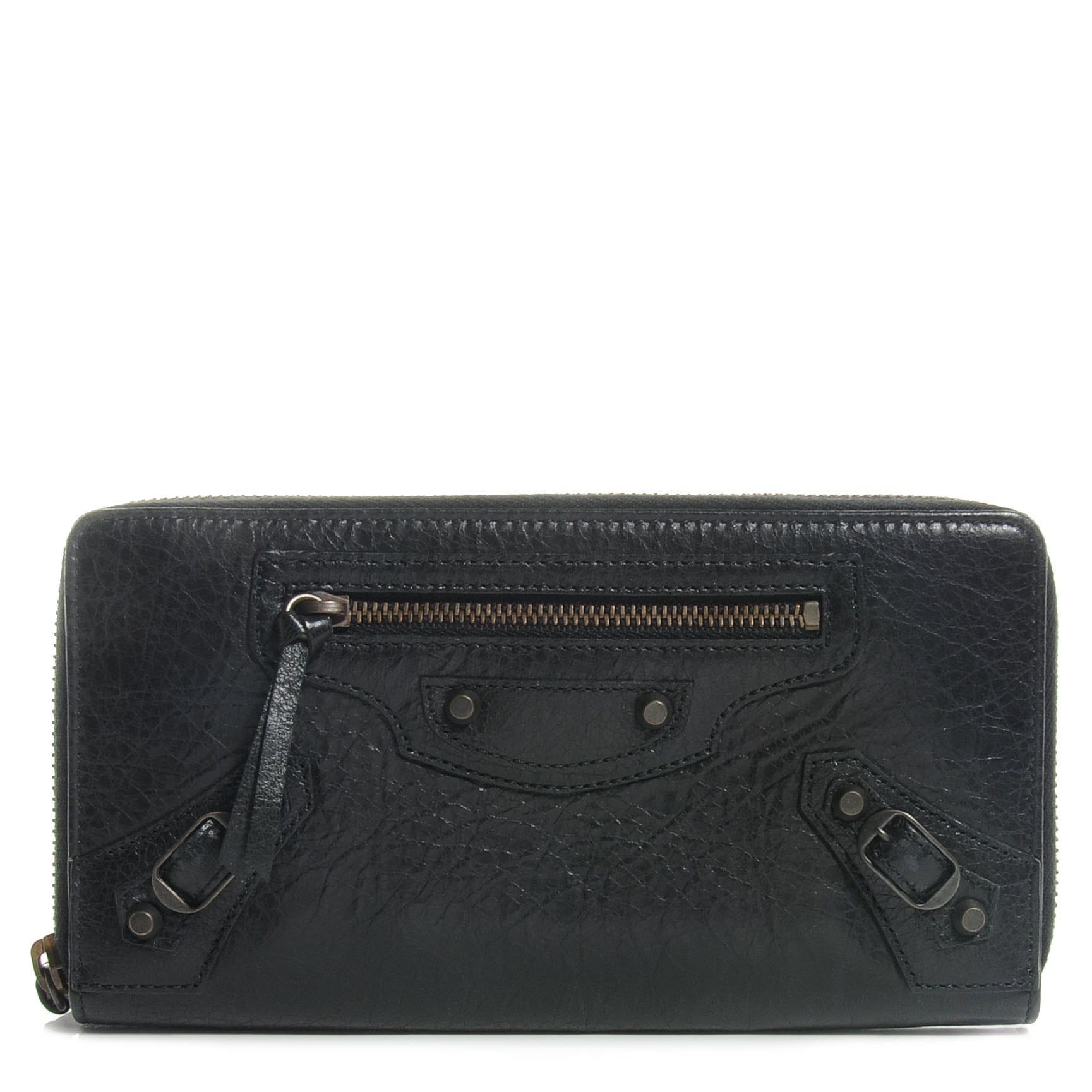 Balenciaga Arena Classic Hardware Continental Zip Around Wallet Black 1 of 7