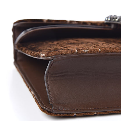 Gucci Velvet Moon Calfskin Crystal GG Monogram Small Dionysus Shoulder Bag Brown Vintage Cocoa Black Diamond 5 of 10