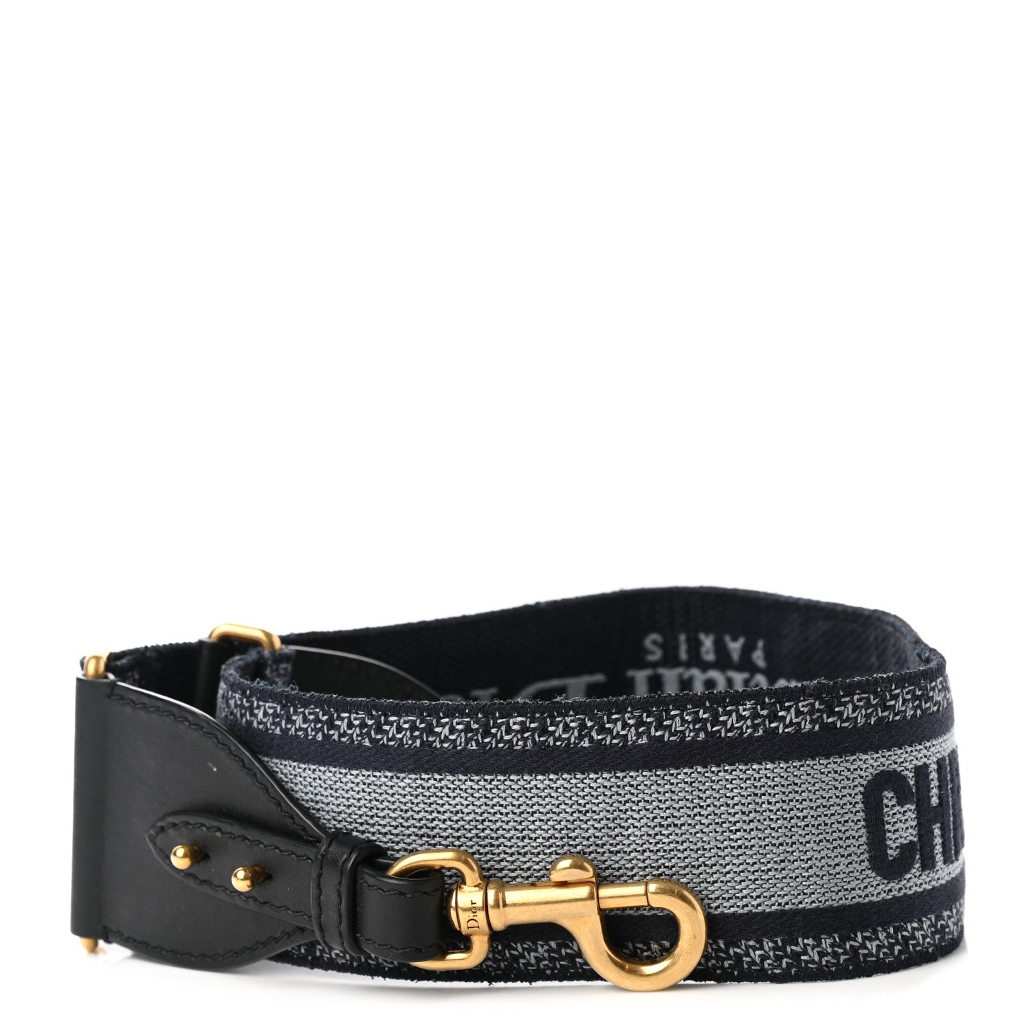 Christian Dior Canvas Embroidered Shoulder Strap Blue 1 of 6