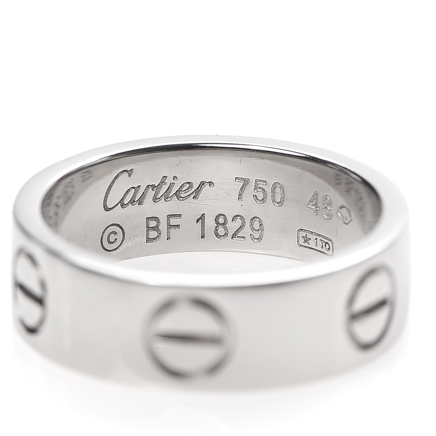 Cartier 18K White Gold 5.5mm LOVE Ring 48 4.5 4 of 4
