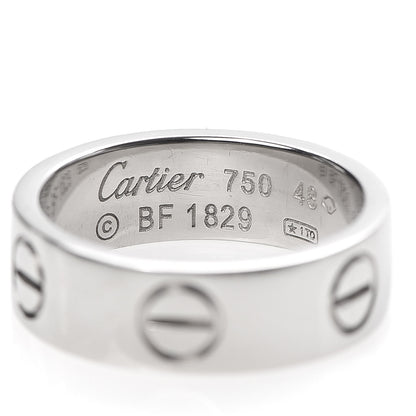 Cartier 18K White Gold 5.5mm LOVE Ring 48 4.5 4 of 4