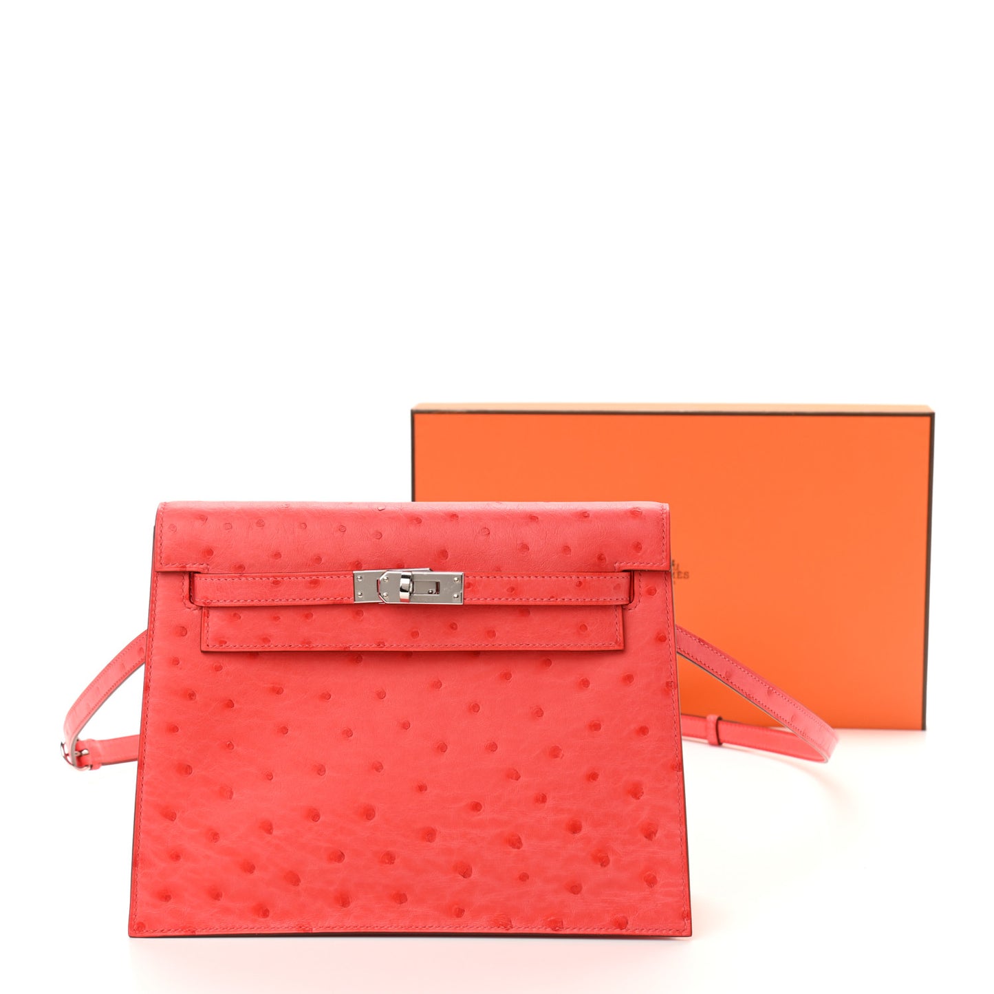 Ostrich Kelly Danse II Belt Bag Rose Texas