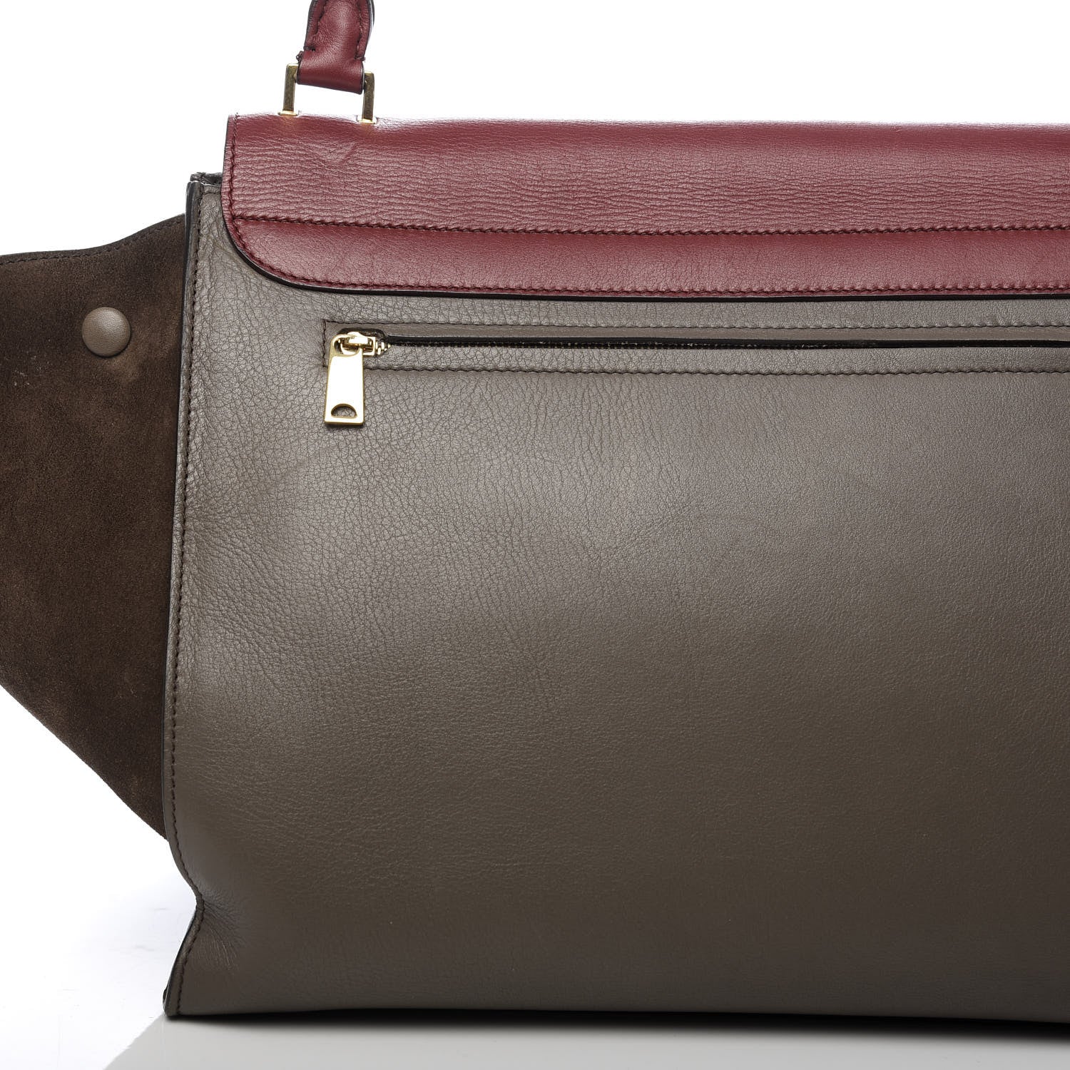 Celine Calfskin Suede Large Tri-Color Trapeze Granite 13 of 13
