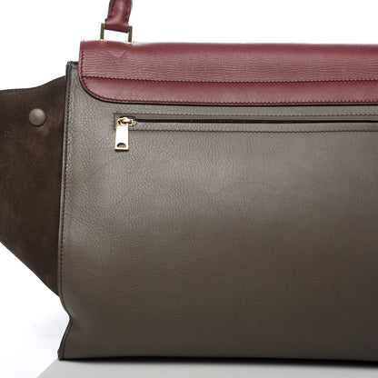 Celine Calfskin Suede Large Tri-Color Trapeze Granite 13 of 13
