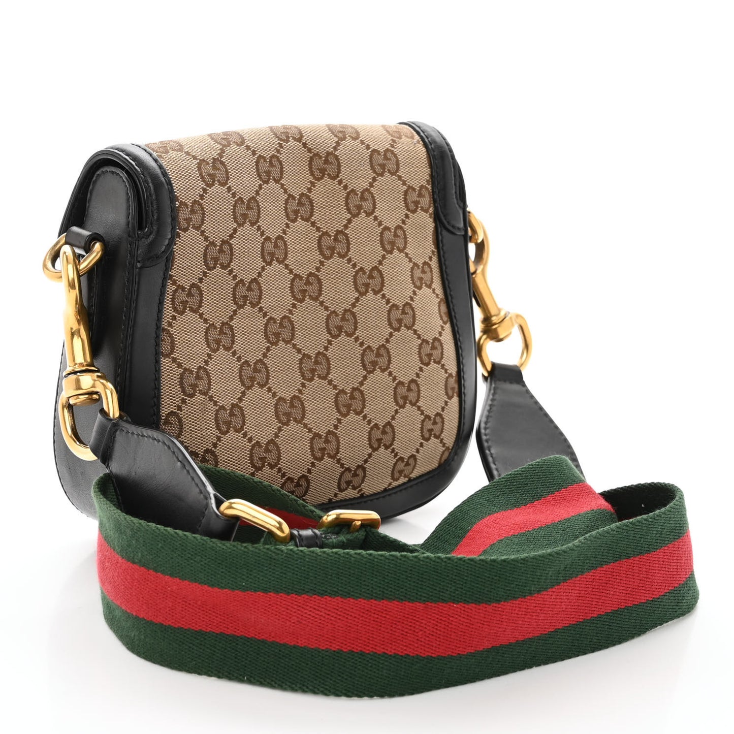 Monogram Small Lady Web Shoulder Bag Beige Black