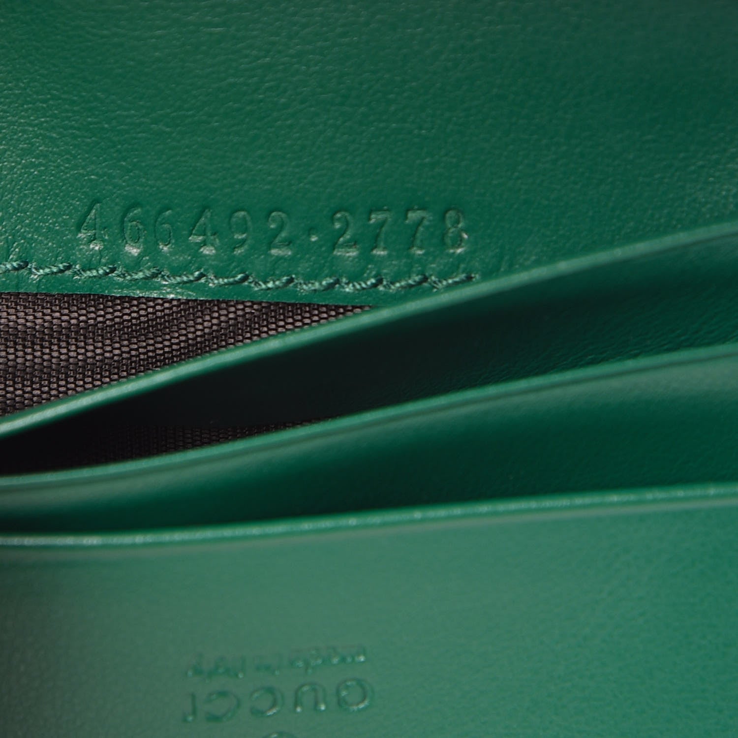 Gucci Calfskin Matelasse GG Marmont Card Case Wallet Emerald 7 of 8