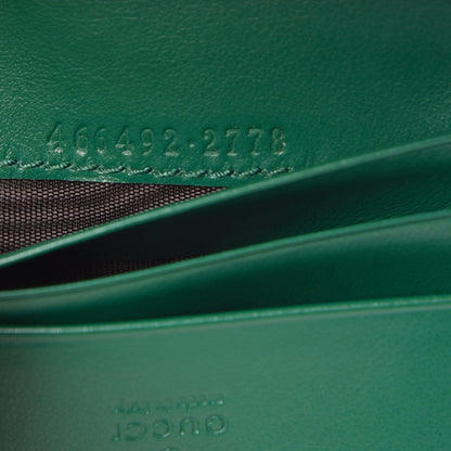 Gucci Calfskin Matelasse GG Marmont Card Case Wallet Emerald 7 of 8