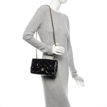 Chanel Patent Quilted Small Single Flap Black 2 of 9