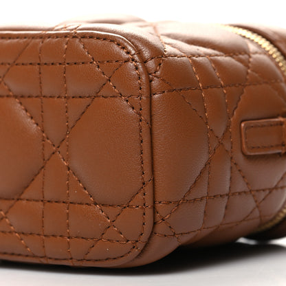 Christian Dior Lambskin Cannage Micro Lady Dior Vanity Case Cognac 9 of 9
