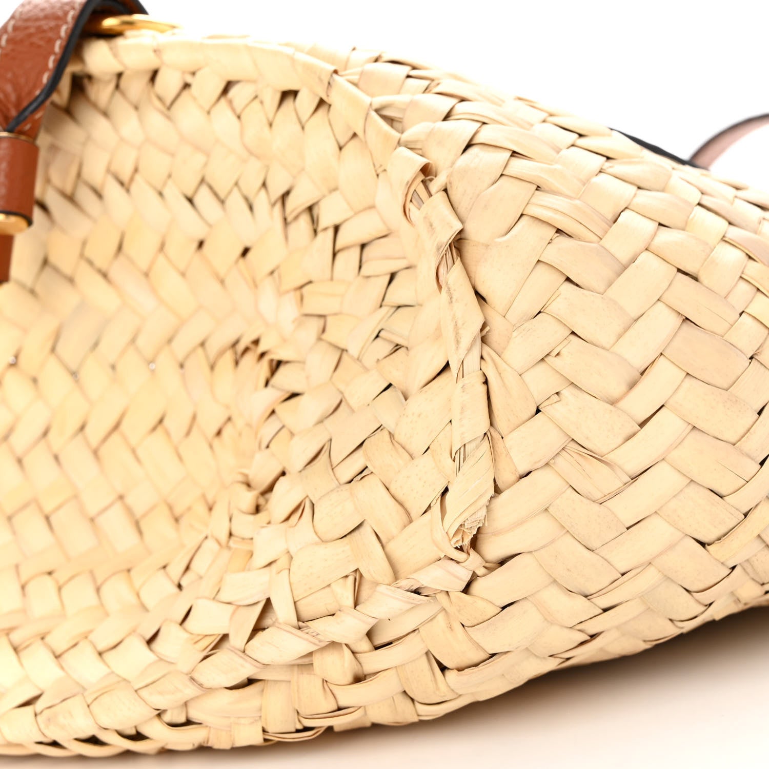 Chloe Raffia Small Grain Calfskin Medium Marcie Basket Tan 10 of 12