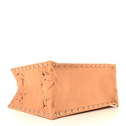 Christian Dior Calfskin Laser Cut Studded Medium Book Tote Beige 4 of 14
