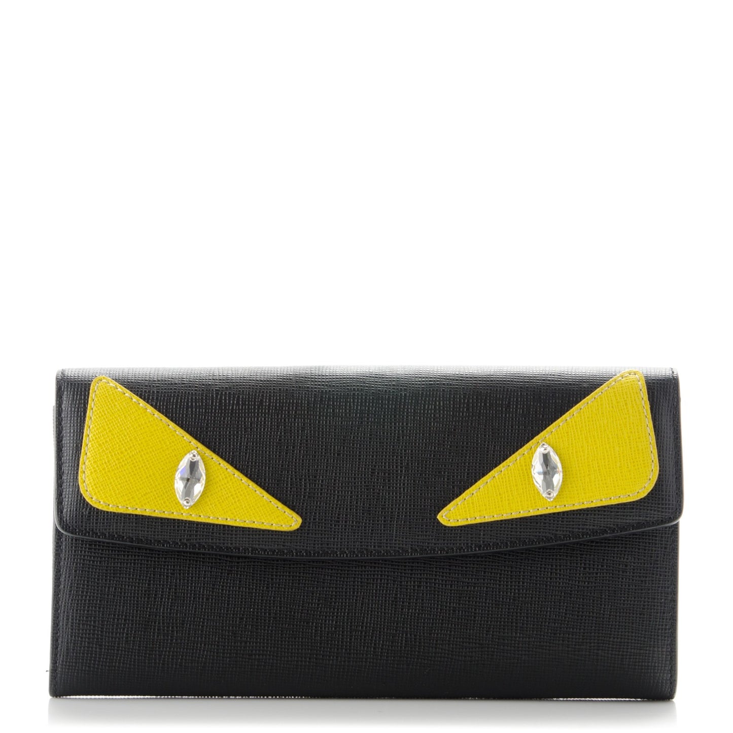 Vitello Elite Crystal Monster Eyes Simply Continental Wallet Black Cedro