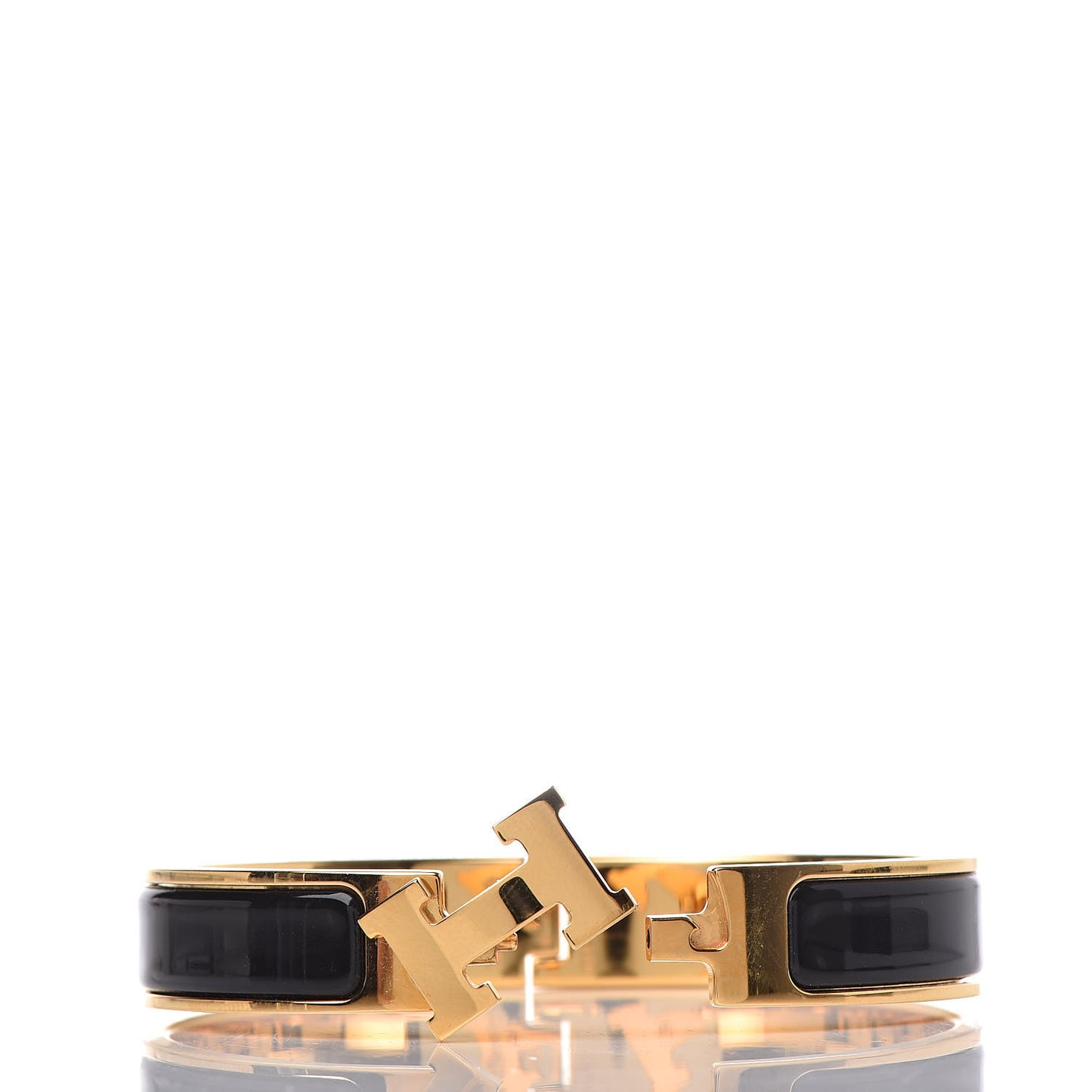 Enamel Narrow Clic Clac H Bracelet GM Black