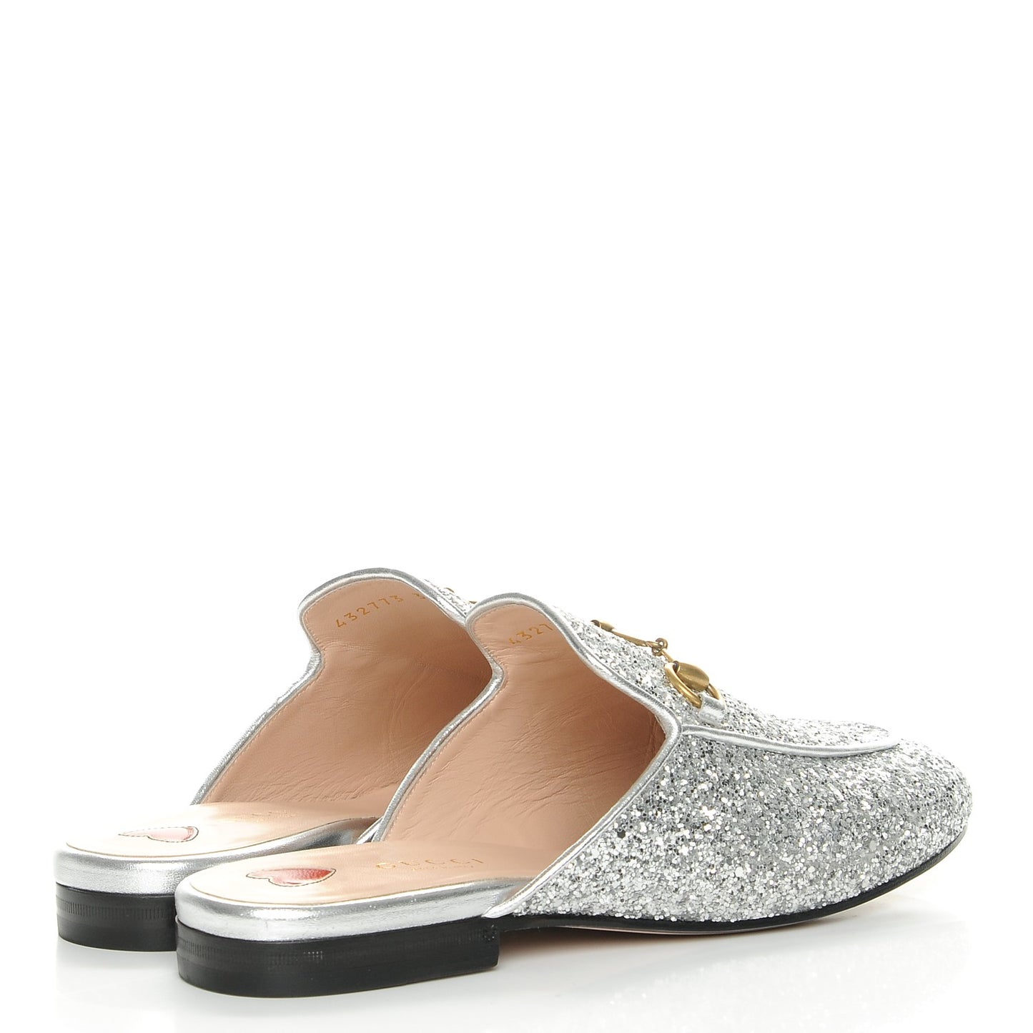 Glitter Princetown Slippers 38 Silver