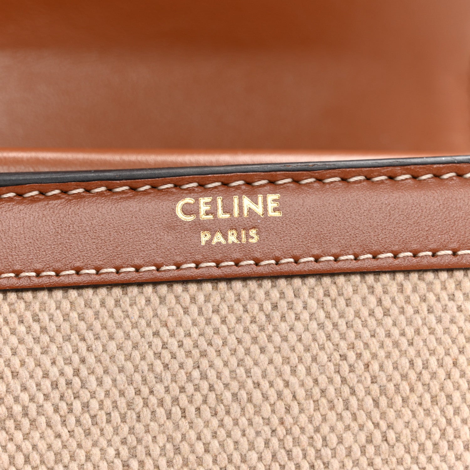 Celine Textile Calfskin Small Triomphe Wallet Natural Tan 6 of 12