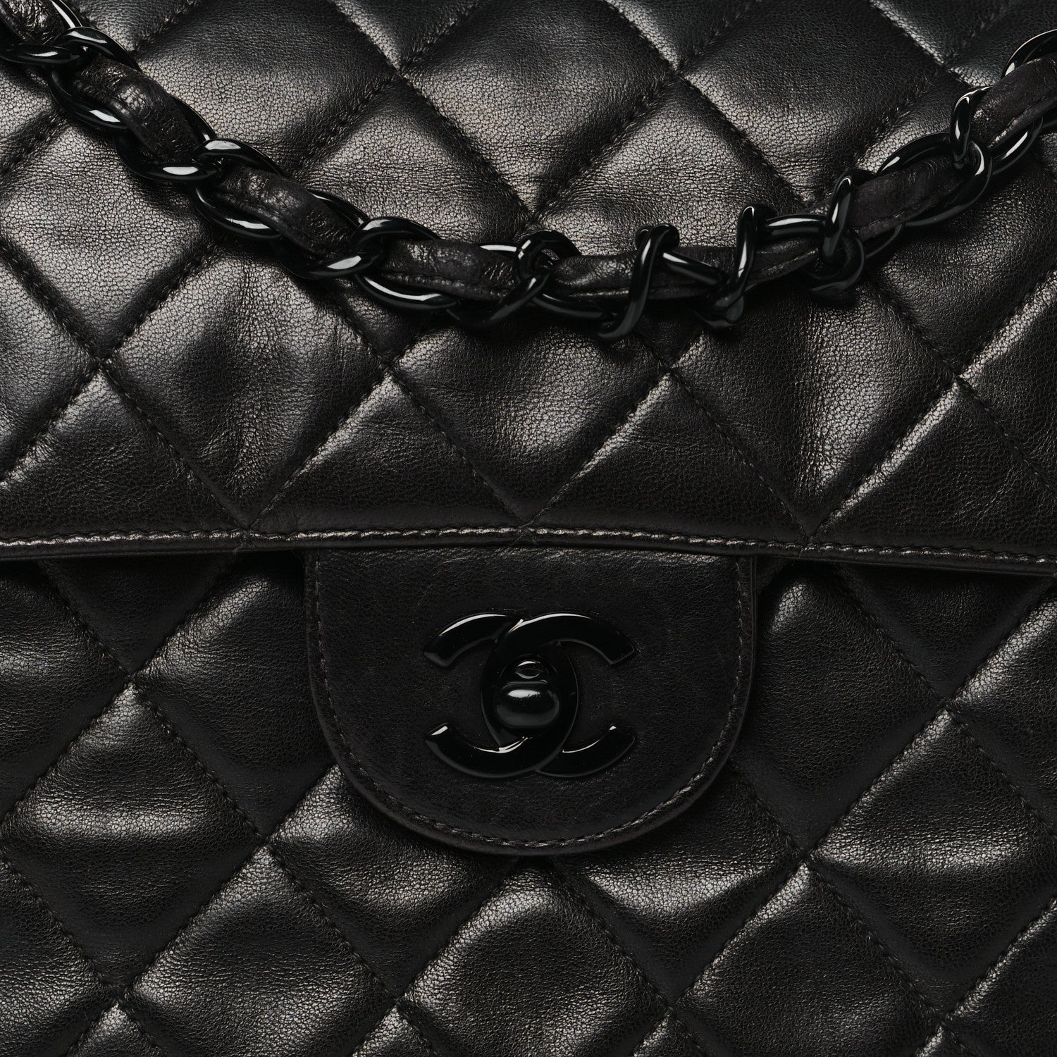Chanel Lambskin Quilted Jumbo Single Flap So Black 8 of 11