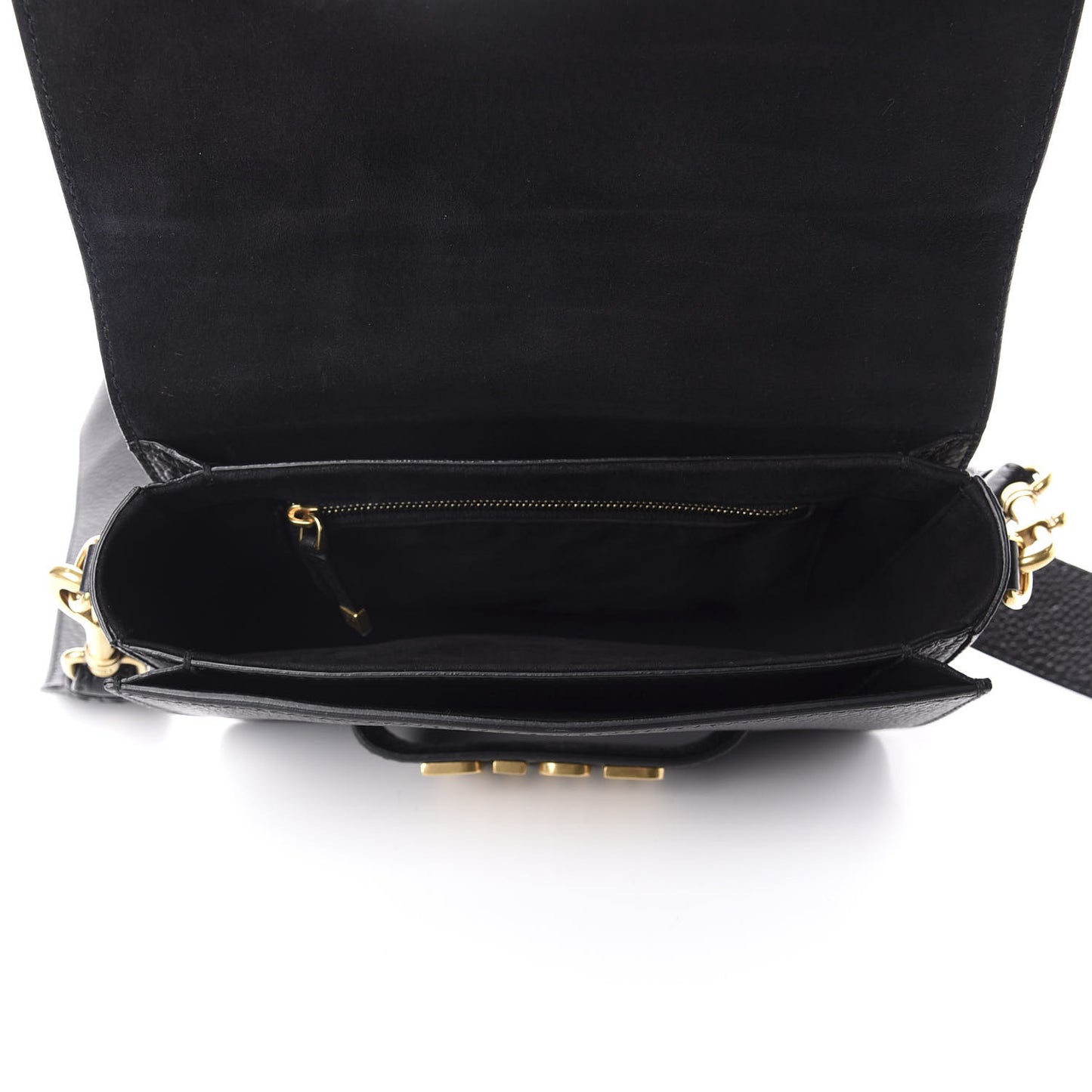 Grained Calfskin Dio(r)evolution Flap Bag Black
