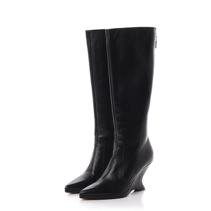 Christian Dior Nappa Dioretre Knee High Boots 39 Black 3 of 11