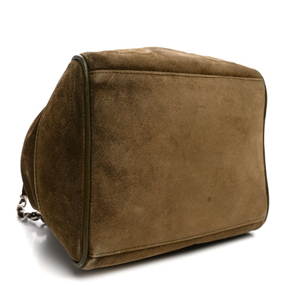 Chanel Suede Drawstring Bucket Bag Khaki 4 of 12