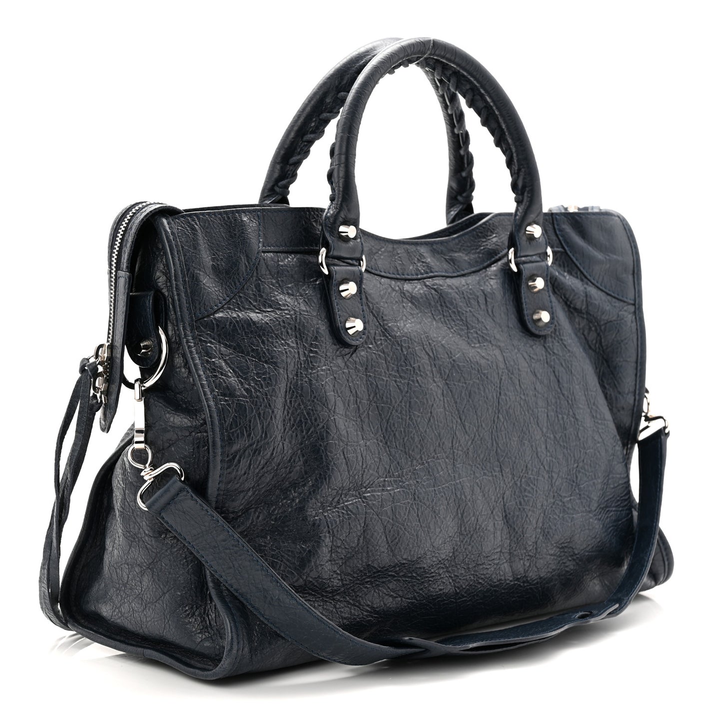 Agneau Classic Silver Hardware City Bleu Obscur