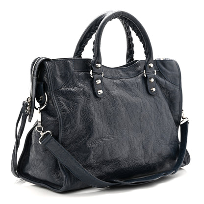 Balenciaga Agneau Classic Silver Hardware City Bleu Obscur 4 of 11