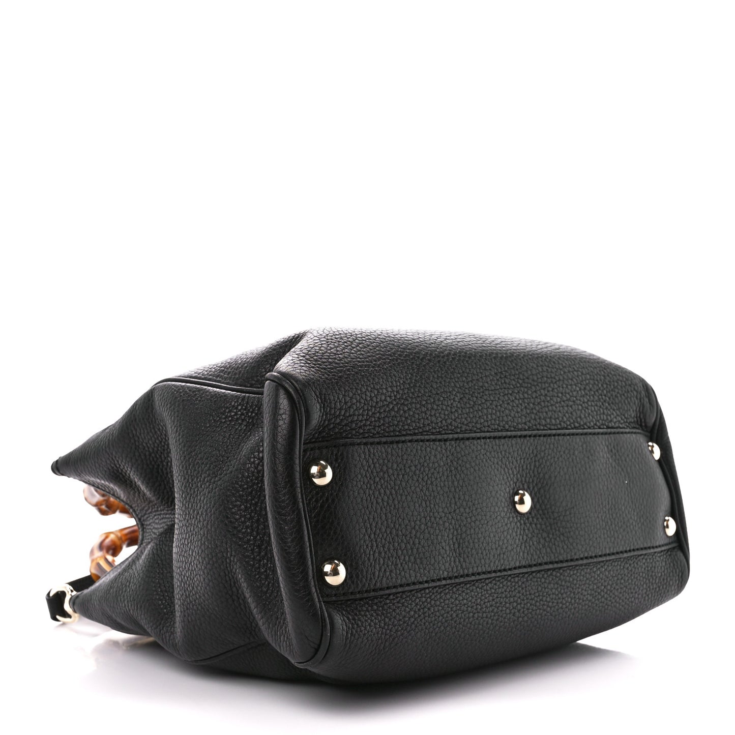 Calfskin Small Bamboo Shopper Tote Black