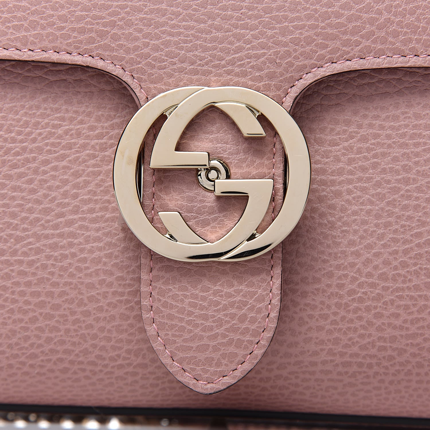 Gucci Dollar Calfskin Interlocking G Top Handle Shoulder Bag Soft Pink 10 of 10
