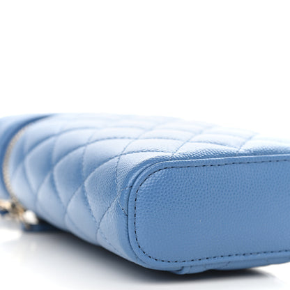Chanel Caviar Quilted Phone Holder With Chain Blue 9 of 13