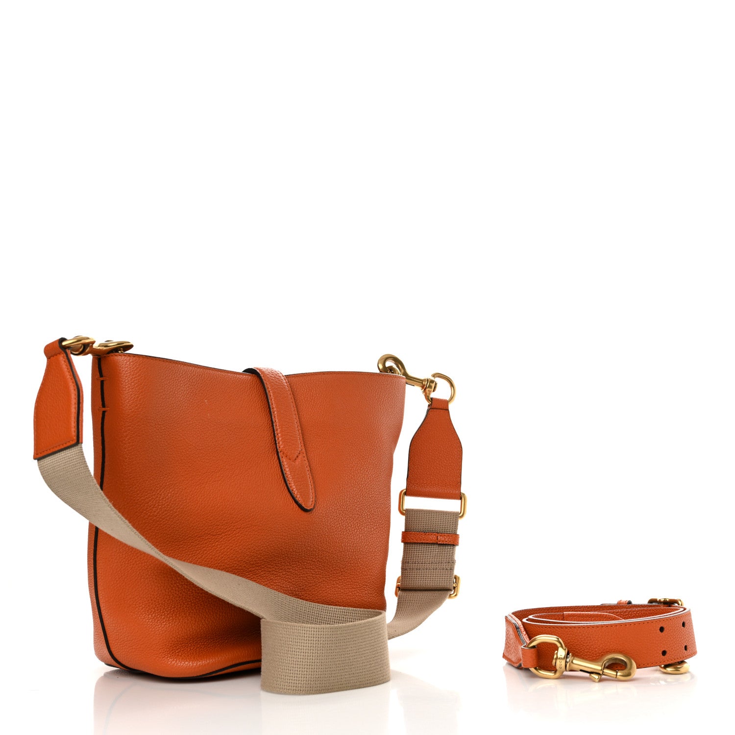 Gucci Soft Grained Calfskin Small Jackie Bucket Bag Orange 4 of 15