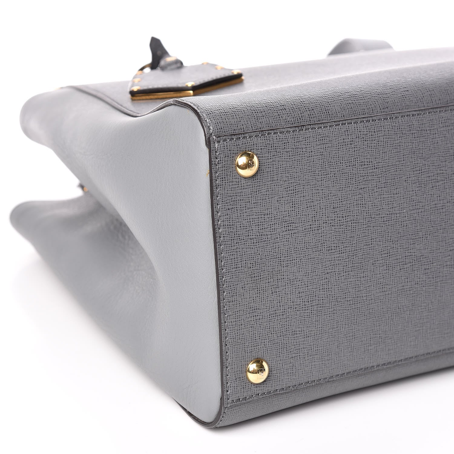 Fendi Vitello Elite Flamingo Regular 2Jours Tote Grigio Grigio Chiaro 7 of 9