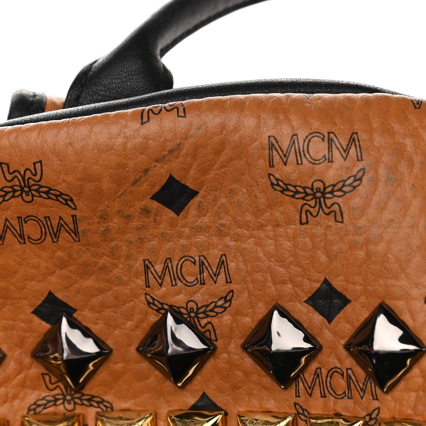 Visetos Studded Colorblock Medium Stark Brock Backpack Cognac Black