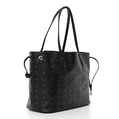 MCM Grained Calfskin Visetos Medium Liz Reversible Shopper Tote Black 4 of 15