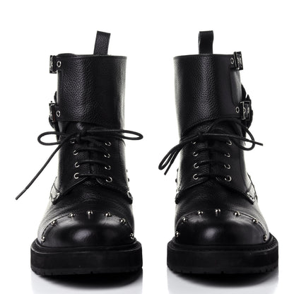 Fendi Calfskin Studded Bugs Combat Boots 36.5 Black 2 of 10